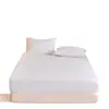 Sábana bajera ajustada exclusiva transfronteriza hipoalergénica, sábana bajera individual de color liso impresa cepillada, funda de colchón, protector de colchón a prueba de polvo y funda de almohada