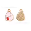 Aleación de aceite gota de oro DIY Accesorios de joyería coreana Colgante Pendientes Colgante Conejo de dibujos animados Fresa Cereza Caja de leche