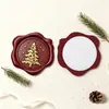 Pegatinas de sello de cera en relieve bicolor transfronterizas para Navidad, pegatinas de sello de pintura a fuego, postales, invitaciones, sellos de sobres