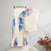 Moda Top Plisado Falda Larga Plisada para Mujer Traje Ropa de Comercio Exterior Transfronterizo de Gama Alta Nueva para Mujer