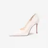 Sapato Branco de Grinalda Estilo Chinês Sapatos Brancos de Casamento Sapatos de Noiva Renda de Nicho Bico Fino Salto Agulha Baixo Salto Alto Francês para Mulheres