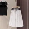 Conjunto de Verano para Niñas 2026 Nuevo Estilo Chaleco de Punto Infantil y Pantalones Anchos Cortos Conjunto de Dos Piezas Estilo Coreano para Verano