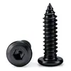 Tornillos Autorroscantes de Acero al Carbono Negro de Cabeza Plana Grande de Seis Caras para Mesa y Silla Tornillos Dentados para Madera de Muebles M3-M6