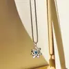 Pingente de Colar de Lótus da Sorte de Luxo Leve, Flor da Sorte, Corrente Longa de Suéter da Moda de Luxo Leve de Alta Qualidade, Requintado e Versátil