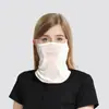 [Procesamiento Personalizado] Mascarilla Facial de Protección Solar Moderna y Lujosa con Protección para el Cuello, Mascarilla Transpirable para Sombrear al Aire Libre, Mascarilla de Seda para Protección Solar