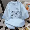2026 Nuevo Estilo de Verano Camiseta de Manga Corta con Estampado de Gato Estilo Pareja Casual Holgada Moda Vintage Ropa de Trabajo Top