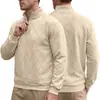 Suéter de punto cruzado para hombre estilo americano otoño e invierno, con media cremallera y cuello alto, patrón de rombos, sudadera casual tipo pullover de manga larga de Amazon