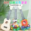 Ukelele para estudiante DIY pintado para principiantes adultos instrumento musical casero puesto mercado nocturno paquete de materiales para generación de patrones