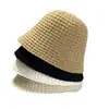 Chapéu de Pescador Tricotado Estilo Japonês Feminino Outono e Inverno Rede Popular Liso Versátil Chapéu Bucket Estilo Coreano Moderno Rosto Redondo Adequado para Chapéu de Bacia Quente