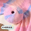 Hilo pintado en spray sección de color degradado teñido diy hilo de poliéster puro arcoíris sombrero de punto hecho a mano bufanda para el cuello bufanda para el pelo