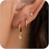 Amazon New Fashion Diamond Zircon Brincos Personalidade Feminina Brincos Único Terno de Orelha Brincos de Três Peças para Namorada