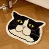 Alfombra de imitación cachemir gato de dibujos animados hogar dormitorio alfombrilla absorbente antideslizante puerta de entrada suave resistente al desgaste alfombrilla de suelo venta al por mayor