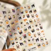 Adesivos para Unhas Artísticas Gato Preto Macio e Fofo Journal Ts-4143 Estilo Pastoral de Outono Laranja