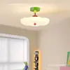 Lámpara de Techo Semi-Colgante Memphis Dopamine Estilo Francés Crema Lámpara de Techo de Espectro Completo que Protege los Ojos para Habitación Infantil y Dormitorio