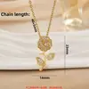 Collar colgante con diseño de flor de circón microincrustado de comercio exterior transfronterizo para mujer, chapado en cobre, oro real de 18 quilates, moda, Joker, sentido de alta gama