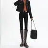 Jeans de Cintura Alta para Mujer Look Delgado Combinan con Todo 2025 Nueva Llegada Primavera y Otoño Ajustados Elásticos Negros Skinny Pantalones de Lápiz