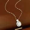 Collar Geométrico Redondo y Cuadrado de Zirconia, Cadena para Clavícula de Lujo Ligero de Nicho, Exquisito y Elegante, Accesorio de Cuello Versátil de Gama Alta al por Mayor