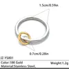 Hebilla de Anillo de Acero Inoxidable 304 Europea y Americana de Dos Tonos para Mujer Nicho Lujo Ligero Sensación de Alta Gama Anillo de Acero de Titanio Sencillo No se Desvanece