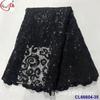 Vestido de tela hueca transpirable con bordado de encaje soluble en agua con flores grandes negras, venta al por mayor, encaje francés