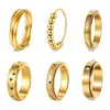 Joias Femininas Estilo Europeu e Americano da Amazon, Conjunto de Anéis Rotativos de Aço Inoxidável para Alívio de Estresse, Anéis Exclusivos de Nicho