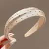 Diadema de lunares estilo coreano con borde ancho para mujer 2026 Nuevo estilo Diadema especial para uso diario al aire libre para lavarse la cara Pinza para el pelo alta para la parte superior del cráneo