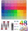 Caja de 24 compartimentos moderna y popular de diamantes de resina jelly de color AB con base plana, empaquetada para arte de uñas DIY, accesorios pequeños, venta al por mayor