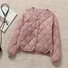 Chaqueta Ligera de Plumas Otoño e Invierno Cuello en V Casual Corta Chaqueta Ligera de Plumas Chaqueta para Mujer 55