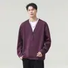 Sudadera Chaqueta Premium Estilo Old Money de Falso Dos Piezas, Nuevo Cárdigan con Media Cremallera para Hombre Primavera/Otoño, Deportivo, Sencillo, Casual, Color Sólido Ropa para Hombre