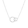Collar de doble anillo de micro diamantes de plata esterlina de Singapur para mujer, diseño de nicho simple y de lujo ligero, cadena para la clavícula, accesorios versátiles al por mayor