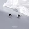 Pendientes de plata para pie S999 simples pequeños frescos geométricos negro gota pegamento mujer fuente directa suministro spot al por mayor transmisión en vivo generación