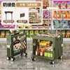Carrito de Compras de Supermercado Transfronterizo, Carrito Pequeño, Carrito de Camping al Aire Libre, Carrito Plegable Portátil para Puesto de Compras Doméstico, Caja de Almacenamiento