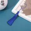 Franja de fio de poliéster com 8cm de espessura, pingente antigo estilo chinês, leque redondo, marcador de página Hanfu, nó chinês, feito à mão