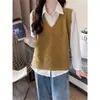 Chaleco de Punto Trenzado Vintage para Mujer, Nueva Moda Otoño 2026, Suéter Chaleco Holgado