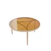Mesa de centro moderna simples de luxo leve para sala de estar Mesa de chá pequena de vidro criativa redonda Mesa de centro para apartamento pequeno Vendas diretas da fábrica