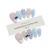 Nai Zi Unhas Usáveis Puramente Feitas à Mão Novo Modelo Outono/Inverno B354 Totalmente Pintadas à Mão Esculpidas Estilo Francês Elegante Adesivos de Unha para Comércio Exterior