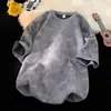 Camiseta Tie-Dye Manga Curta Estilo Americano para Meninos, Verão Tendência Marca Ins High Street Solta Gola Redonda Manga Meia Manga Jovem Casual