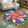 Alfombra Decorativa Especial en Forma de Pavo Real 3D para Sala de Estar, Manta para Mesita de Noche de Dormitorio, Decoración de Mesa de Café, Alfombrilla Antideslizante y Absorbente para Entrada