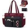 Bolsa tote para professor, grande capacidade, bolsa para computador de escritório, múltiplos bolsos para armazenamento organizado, à prova d'água e resistente ao desgaste, pode ser carregada na mão ou usada como bolsa de ombro