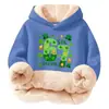 Sudeste Asiático Primavera y Otoño Talla Grande Suelto Algodón Compuesto Forro Polar de Borreguito Sudadera Estampada de Manga Larga con Capucha y sin Bolsillos