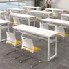 Mesas de Treinamento para Instituições Educacionais Escolares, Duas Lugares, Montáveis, Conjunto Simples Moderno de Mesa e Cadeiras, Mesa de Conferência, Mesa Longa