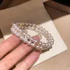 Pulsera de Doble Capa con Perlas y Circonitas de Lujo Ligero Estilo Francés, Pulsera Transfronteriza de Gama Alta de Nicho, Accesorio de Mano Versátil y Elegante para Mujer