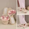 Novas Sandálias Rasteirinhas Femininas com Flores, Estilo Fada Moderno e Versátil com Saia, Sandálias Antiderrapantes para Usar na Rua, Lazer Férias Praia