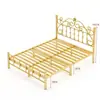 Cama de Hierro, Cama de Princesa para Niños, Cama de Arte de Acero con Marco de Hierro para Dormitorio, Cama Doble para Apartamento de Alquiler, Cama Simple con Marco de Hierro Estilo Europeo