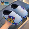 Chinelos de Algodão Infantis Patrulha Canina, Quentes para o Inverno e Forrados com Fleece, Impermeáveis, para Meninos e Meninas, Adequados para Uso Doméstico, Disponíveis nos Tamanhos Pequeno e Médio para Crianças Pequenas e Bebês