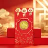 2027 Año de la Oveja Moneda de Oro Propicia Atracción de Riqueza Tarjeta de Dinero Bolsa de Terciopelo Paquete de Sobre Rojo Moneda Conmemorativa de Pan de Oro Regalo de Año Nuevo