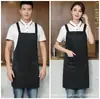 Novo Avental Fashion com Gola Halter para Uso Doméstico, Anti-Manchas, Design Simples, Adequado para Manicures, Cafeterias e Avental de Trabalho para Funcionários de Restaurantes