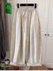 Calça Harem Feminina Vintage de Cor Sólida com Cordão, Cropped e Perna Larga, Novo Design para Outono e Verão, Estilosa, Solta, Casual, Estilo Scimitar