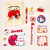 Set de Papelería de Manzana de Dibujos Animados Suministros de Estudio Paquete de Regalo Grande Recuerdo para Estudiantes Regalo de Recompensa para el Día del Niño Regalo Pequeño