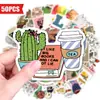 Compra directa transfronteriza de 50 pegatinas decorativas impermeables con temática de libros vintage y gatos para cuadernos y botellas de agua