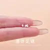 Pendientes de Plata Pura 999 Esmaltados para Mujer, Asimétricos de Flor de Loto y Flor Hermosa, Clavos para Cartílago del Oído, de Moda y Creativos Tipo Tornillo C01936